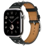 Apple Watch Hermes 11, 46mm, Silver, Single Tour, Clou Medor Rock, Noir