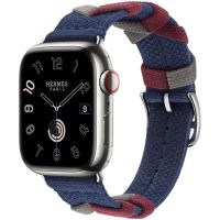 Apple Watch Hermes 11, 42mm, Silver, Bridon Lisere Single Tour, Navy