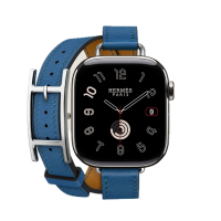 Apple Watch Hermes 11, 42mm, Silver, Hapi Attelage Double Tour, Bleu De France