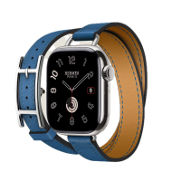 Apple Watch Hermes 11, 42mm, Silver, Hapi Attelage Double Tour, Bleu De France